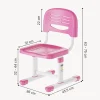 Chaise de bureau pour enfants Sauda réglable en hauteur rose / blanc en.casa