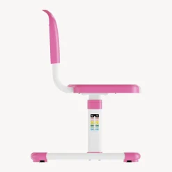 Chaise de bureau pour enfants Sauda réglable en hauteur rose / blanc en.casa