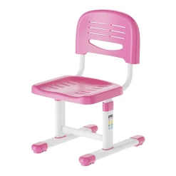 Chaise de bureau pour enfants Sauda réglable en hauteur rose / blanc en.casa