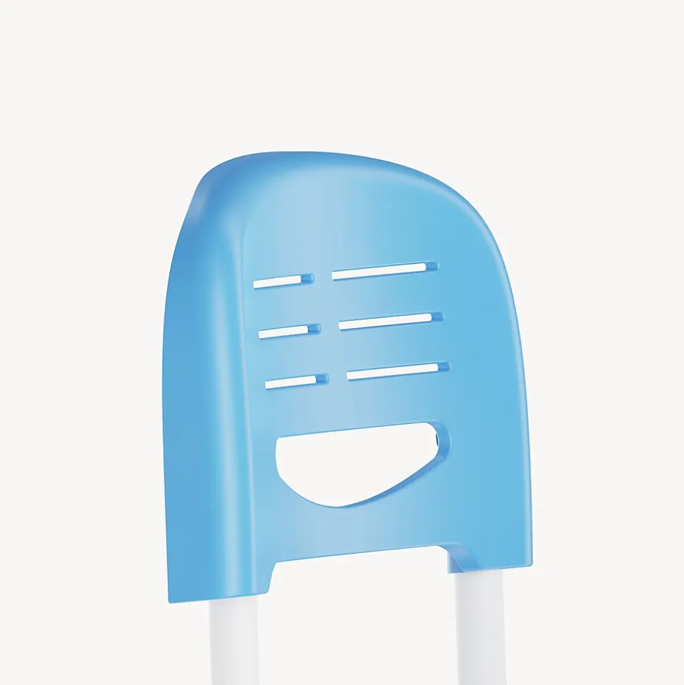 Chaise de bureau pour enfants Sauda réglable en hauteur bleu ciel / blanc en.casa