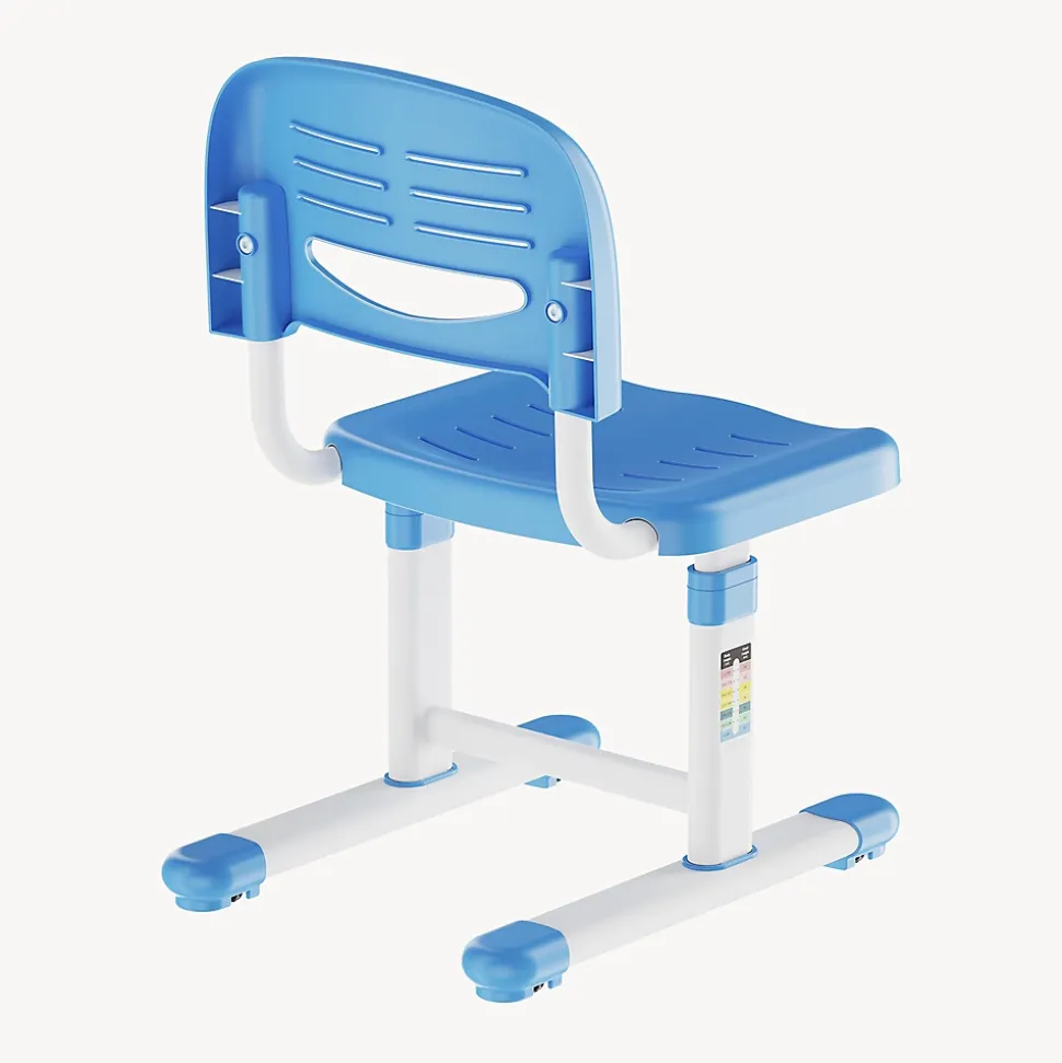 Chaise de bureau pour enfants Sauda réglable en hauteur bleu ciel / blanc en.casa