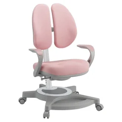 Chaise de bureau pour enfants Partille hauteur profondeur dossier réglable rose en.casa