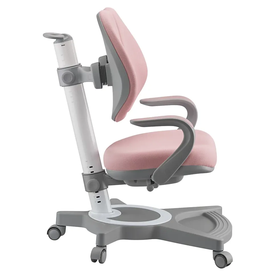 Chaise de bureau pour enfants Partille hauteur profondeur dossier réglable rose en.casa