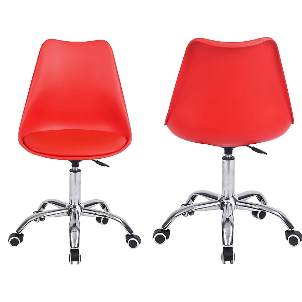 Chaise de bureau réglable en hauteur rouge ANNE - HAPPY GARDEN