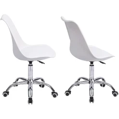Chaise de bureau réglable en hauteur blanche ANNE - HAPPY GARDEN