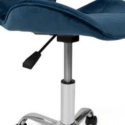 Chaise de bureau ROBINE velours bleu à roulettes