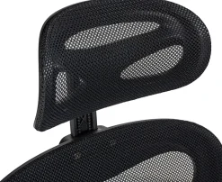 Chaise de bureau Roseburg, ajustable hauteur, pivotante, soutien lombaire, revêtement mesh respirant. Noir