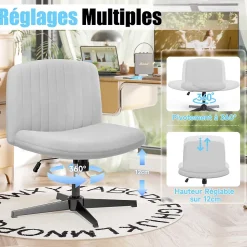 Chaise de Bureau Sans Accoudoirs, Fauteuil en Velours Design Moderne pour Bureau et Chambre