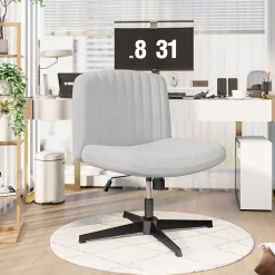 Chaise de Bureau Sans Accoudoirs, Fauteuil en Velours Design Moderne pour Bureau et Chambre