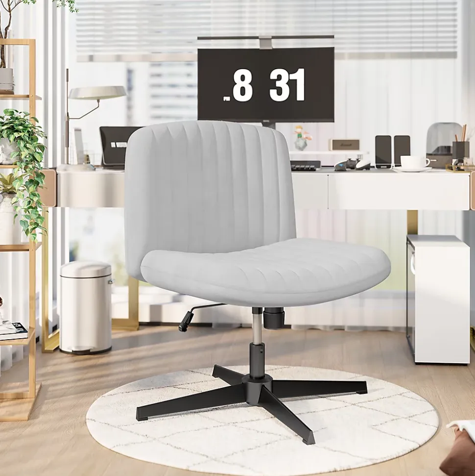 Chaise de Bureau Sans Accoudoirs, Fauteuil en Velours Design Moderne pour Bureau et Chambre