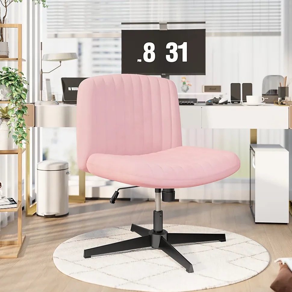 Chaise de Bureau Sans Accoudoirs, Fauteuil en Velours Design Moderne pour Bureau et Chambre