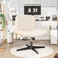 Chaise de Bureau Sans Accoudoirs, Fauteuil en Velours Design Moderne pour Bureau et Chambre