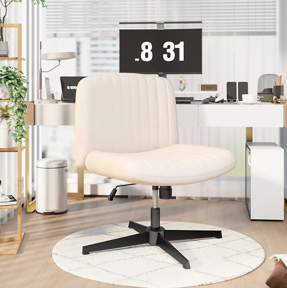 Chaise de Bureau Sans Accoudoirs, Fauteuil en Velours Design Moderne pour Bureau et Chambre