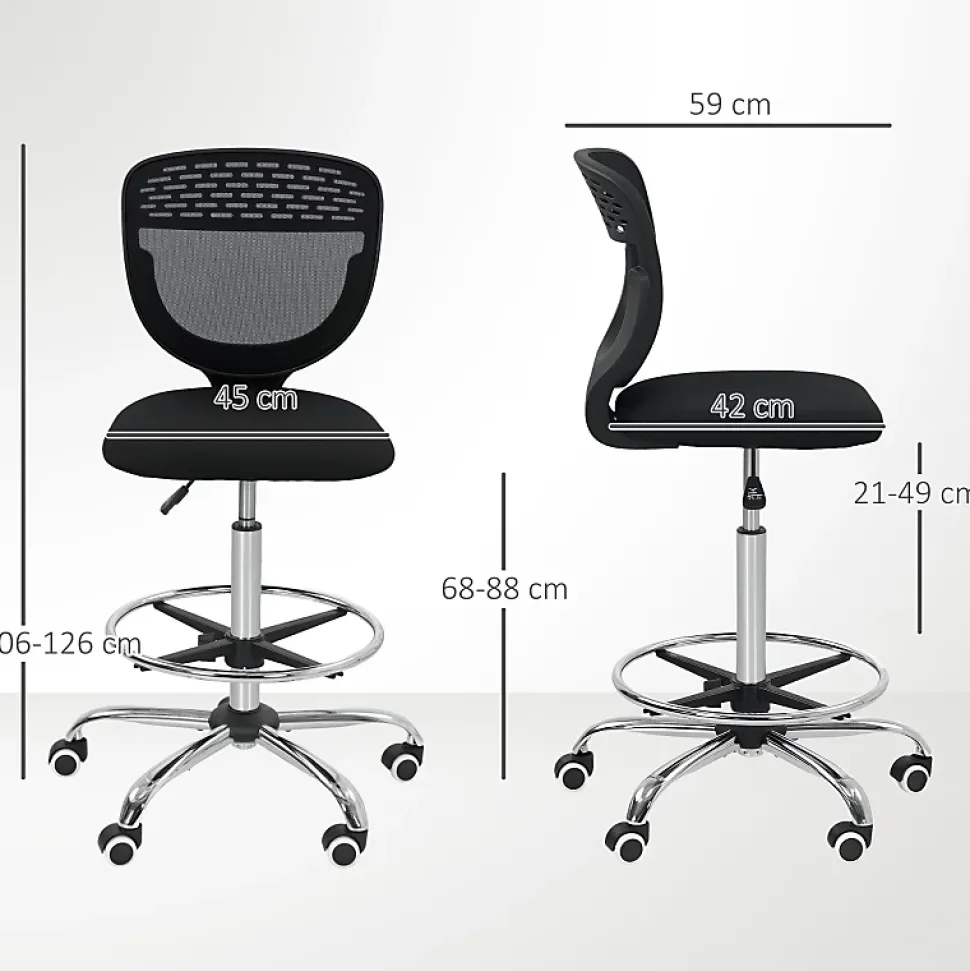 Chaise de bureau, siège de travail et chaise de bureau, réglable en hauteur, rembourrée , couleur noir, pratique pour home office