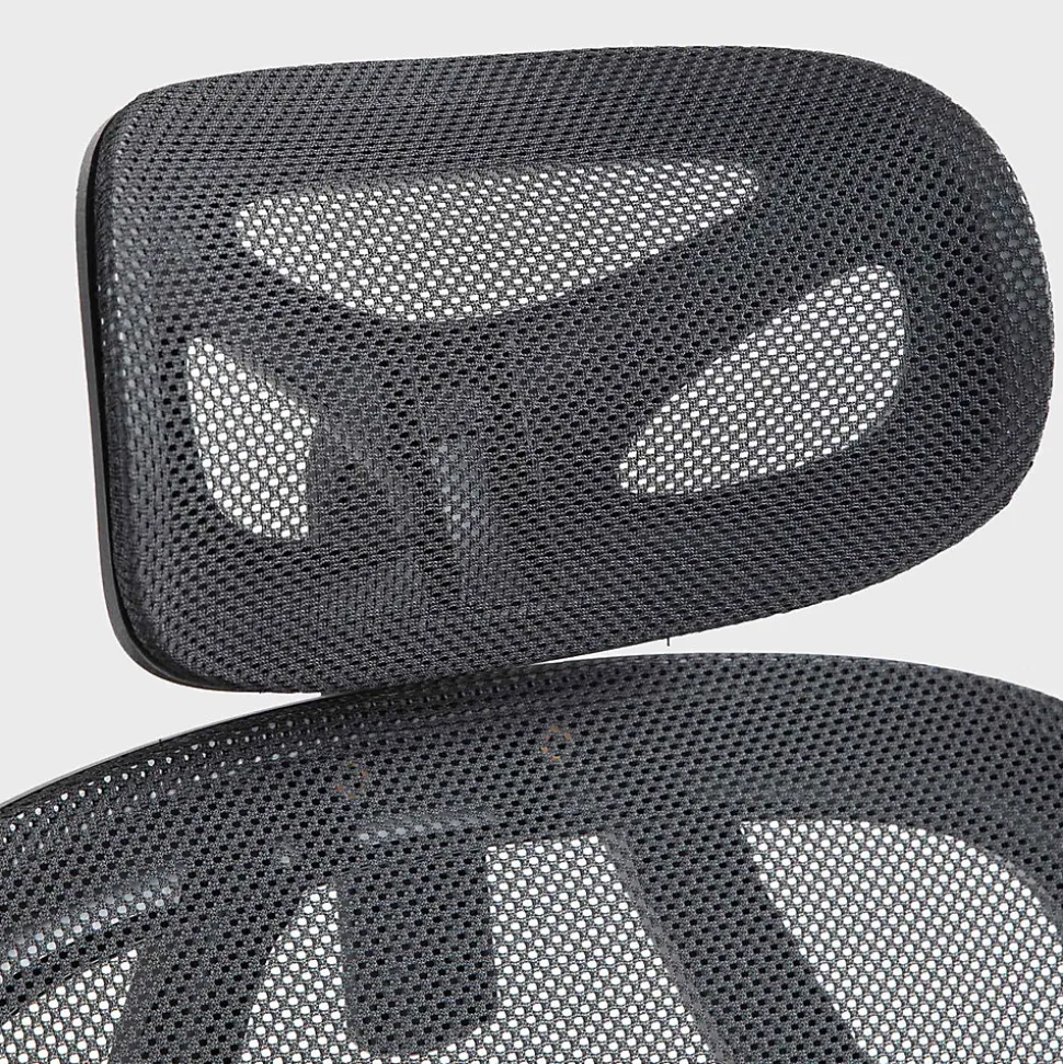 Chaise de bureau Taos, Chaise de bureau ergonomique avec appui-tête et accoudoirs, Chaise pivotante réglable en hauteur Noir