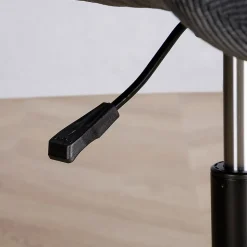 Chaise de bureau VASILO en velours côtelé - Noir