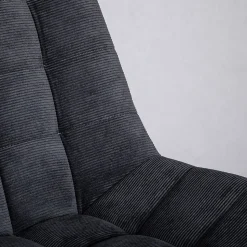 Chaise de bureau VASILO en velours côtelé - Noir