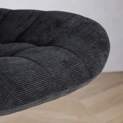 Chaise de bureau VASILO en velours côtelé - Noir