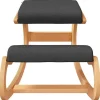 Chaise de bureau vidaxl H. 55 cm non pliable en bois interieur noir
