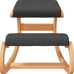 Chaise de bureau vidaxl H. 55 cm non pliable en bois interieur noir