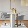 Chaise de Coiffeuse en Velours Tabouret de Bar Réglable en Hauteur 13CM avec Dossier Rond Base en Métal Gris