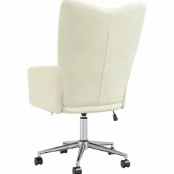 Chaise de relaxation Blanc crème Velours