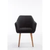 Chaise de salle à manger rétro Ulysse en tissu - Noir - Design scandinave - Avec accoudoirs - Relaxation