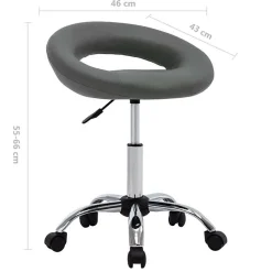 Chaise de travail roulante Gris Similicuir vidaXL