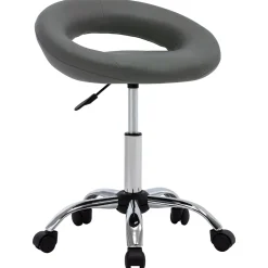 Chaise de travail roulante Gris Similicuir vidaXL
