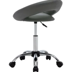 Chaise de travail roulante Gris Similicuir vidaXL