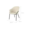 Chaise effet laine bouclette blanche et pieds en métal - Toscane