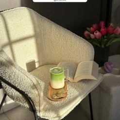 Chaise effet laine bouclette blanche et pieds en métal - Toscane