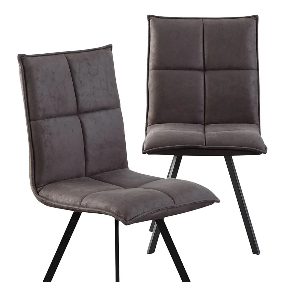 Chaise en polyester noir Nino (lot de 2)