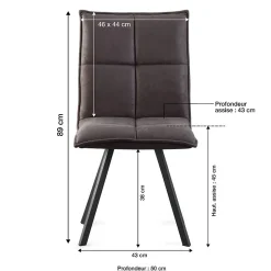 Chaise en polyester noir Nino (lot de 2)