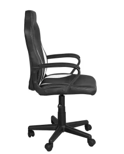 Chaise Gamer Junior Hauteur Réglable Siège Simili Pivotant Accoudoirs Rembourrés WAN (noir Blanc)