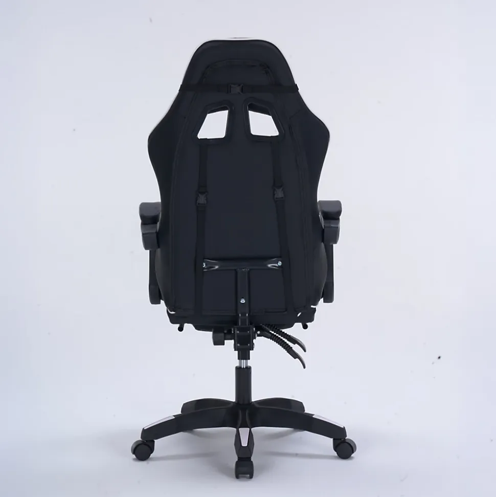 Chaise gaming de bureau ergonomique inclinable noir et blanc - Altair