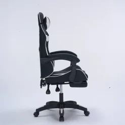 Chaise gaming de bureau ergonomique inclinable noir et blanc - Altair