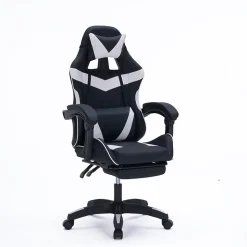 Chaise gaming de bureau ergonomique inclinable noir et blanc - Altair