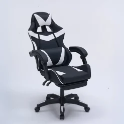 Chaise gaming de bureau ergonomique inclinable noir et blanc - Altair