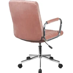 Chaise pivotante à roulettes velour AKORD FD24 Rose