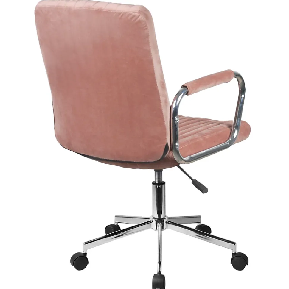 Chaise pivotante à roulettes velour AKORD FD24 Rose