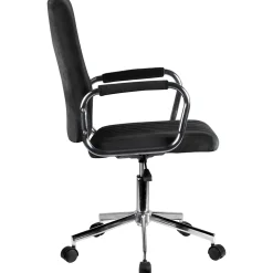 Chaise pivotante à roulettes velour AKORD FD24 Noir