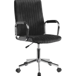 Chaise pivotante à roulettes velour AKORD FD24 Noir