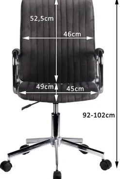 Chaise pivotante à roulettes velour AKORD FD24 Noir