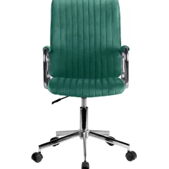 Chaise pivotante à roulettes velour AKORD FD24 Vert Bouteille