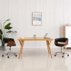 Chaise pivotante de bureau Noir Bois courbé et similicuir vidaXL