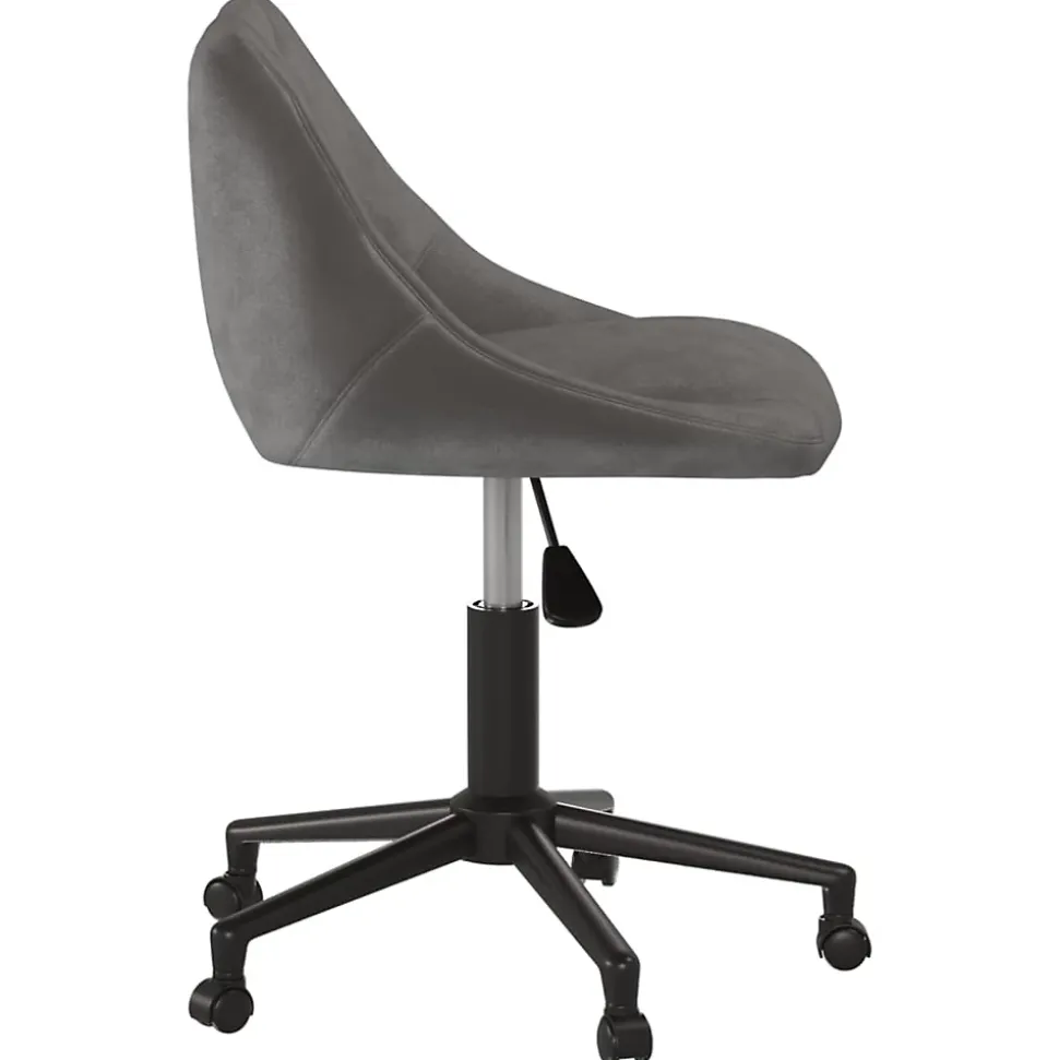 Chaise pivotante de bureau Gris foncé Velours vidaXL