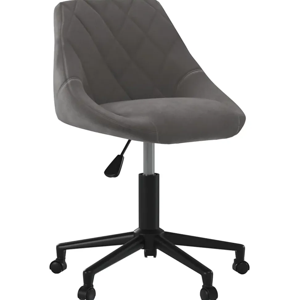 Chaise pivotante de bureau Gris foncé Velours vidaXL