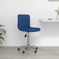 Chaise pivotante de bureau Bleu Tissu vidaXL