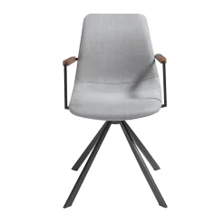 Chaise pivotante moderne en tissu gris foncé avec accoudoirs